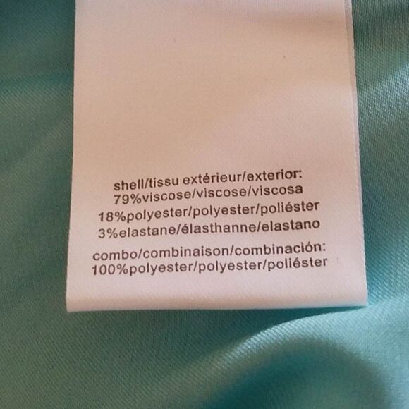 NWT Halston Turquoise/White Top Stripes on Front Color Block Back size Med - Picture 8 of 9